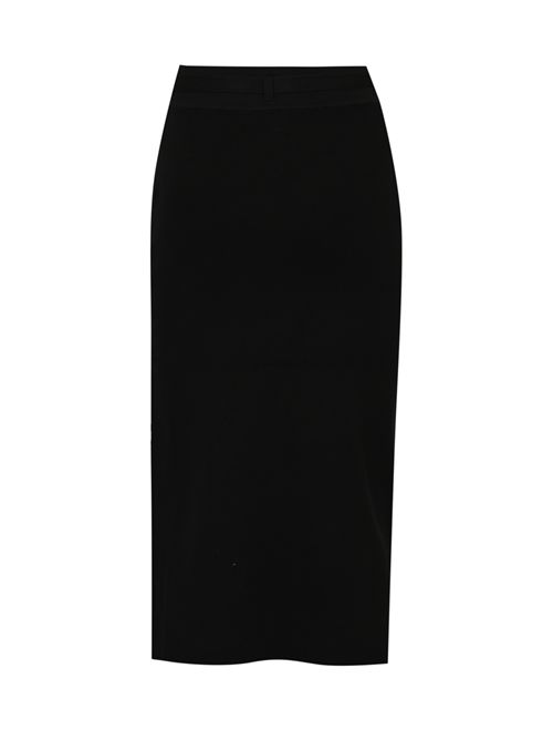 Gonna in maglia con bande in viscosa lucida e bottoni gioiello Elisabetta Franchi | GK27S61E2685